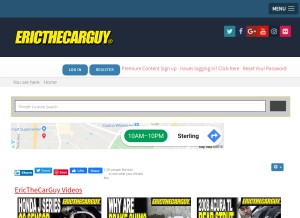 How ericthecarguy.com looks like on a tablet such as an iPad.