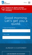 How erieinsurance.com looks like on a mobile device such as an iPhone.