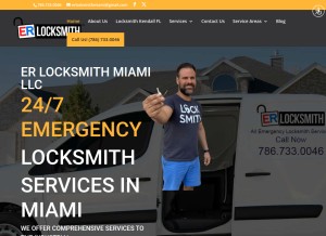 How erlocksmithmiami.com looks like on a tablet such as an iPad.