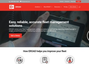 How eroad.com looks like on a tablet such as an iPad.