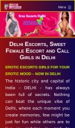 How erosescorts.in looks like on a mobile device such as an iPhone.