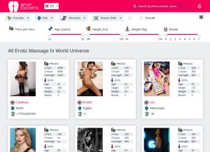 How eroticmassageworld.com looks like on a tablet such as an iPad.