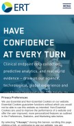 How ert.com looks like on a mobile device such as an iPhone.