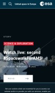 How esa.int looks like on a mobile device such as an iPhone.