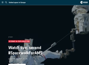 How esa.int looks like on a tablet such as an iPad.