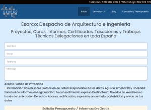 How esarco.es looks like on a tablet such as an iPad.