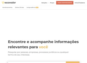 How escavador.com looks like on a tablet such as an iPad.