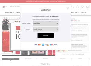 How escentual.com looks like on a tablet such as an iPad.