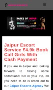 How escortsjaipur.com looks like on a mobile device such as an iPhone.