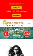 How escortsservice.in looks like on a mobile device such as an iPhone.