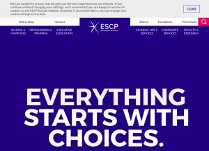 How escpeurope.eu looks like on a tablet such as an iPad.
