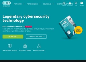 How eset.com looks like on a tablet such as an iPad.