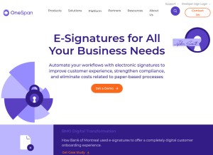 How esignlive.com looks like on a tablet such as an iPad.
