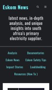 How eskomnews.co.za looks like on a mobile device such as an iPhone.