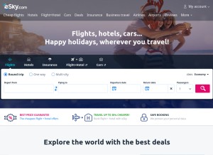 How esky.com looks like on a tablet such as an iPad.