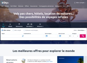 How esky.fr looks like on a tablet such as an iPad.