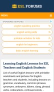 How eslforums.com looks like on a mobile device such as an iPhone.