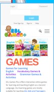 How eslgamesplus.com looks like on a mobile device such as an iPhone.