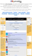 How eslprintables.com looks like on a mobile device such as an iPhone.