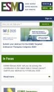 How esmo.org looks like on a mobile device such as an iPhone.