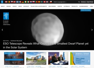 How eso.org looks like on a tablet such as an iPad.