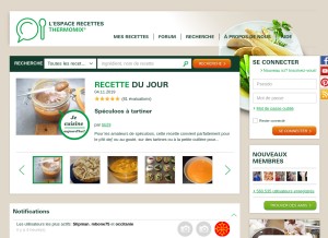 How espace-recettes.fr looks like on a tablet such as an iPad.