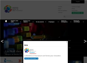 How espacepourlavie.ca looks like on a tablet such as an iPad.