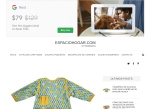 How espaciohogar.com looks like on a tablet such as an iPad.