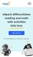 How esparklearning.com looks like on a mobile device such as an iPhone.
