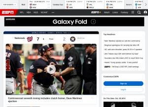 How espn.com looks like on a tablet such as an iPad.