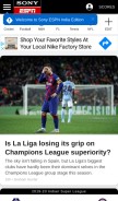 How espn.in looks like on a mobile device such as an iPhone.