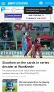 How espncricinfo.com looks like on a mobile device such as an iPhone.