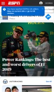How espnf1.com looks like on a mobile device such as an iPhone.