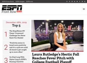 How espnfrontrow.com looks like on a tablet such as an iPad.