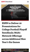 How espnmediazone.com looks like on a mobile device such as an iPhone.