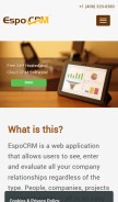 How espocrm.com looks like on a mobile device such as an iPhone.