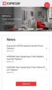 How espressif.com looks like on a mobile device such as an iPhone.
