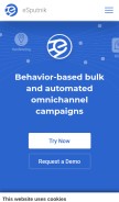 How esputnik.com looks like on a mobile device such as an iPhone.