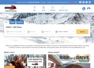 How esquiades.com looks like on a tablet such as an iPad.