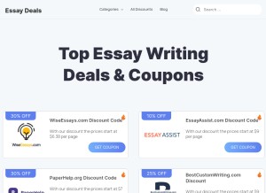 How essay.deals looks like on a tablet such as an iPad.