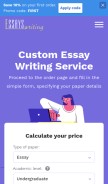 How essayswriting.org looks like on a mobile device such as an iPhone.