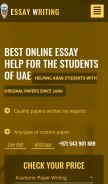 How essaywriting.ae looks like on a mobile device such as an iPhone.