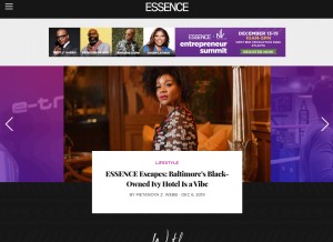 How essence.com looks like on a tablet such as an iPad.