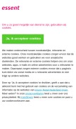 How essent.nl looks like on a mobile device such as an iPhone.