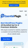 How essentialplugin.com looks like on a mobile device such as an iPhone.