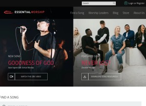 How essentialworship.com looks like on a tablet such as an iPad.