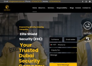 How essservices.ae looks like on a tablet such as an iPad.