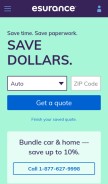 How esurance.com looks like on a mobile device such as an iPhone.