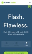 How etcher.io looks like on a mobile device such as an iPhone.