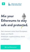 How ether-mixer.org looks like on a mobile device such as an iPhone.